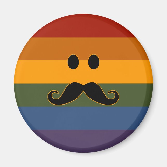 Mustache Pride anpassningsbar magnet (Framsidan)