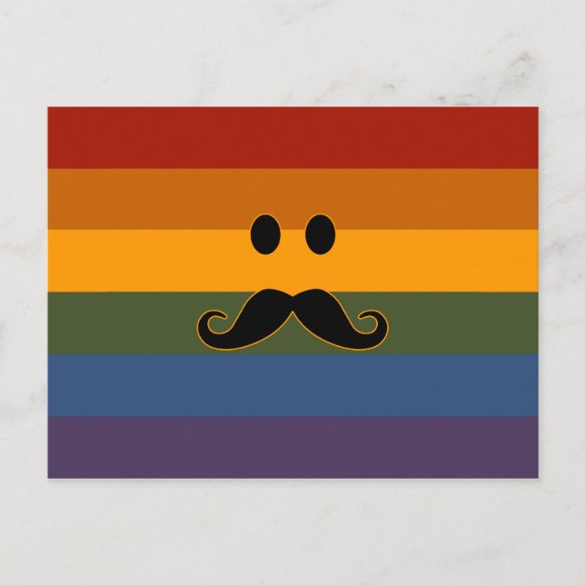 Mustache Pride anpassningsbar vycard Vykort (Framsida)