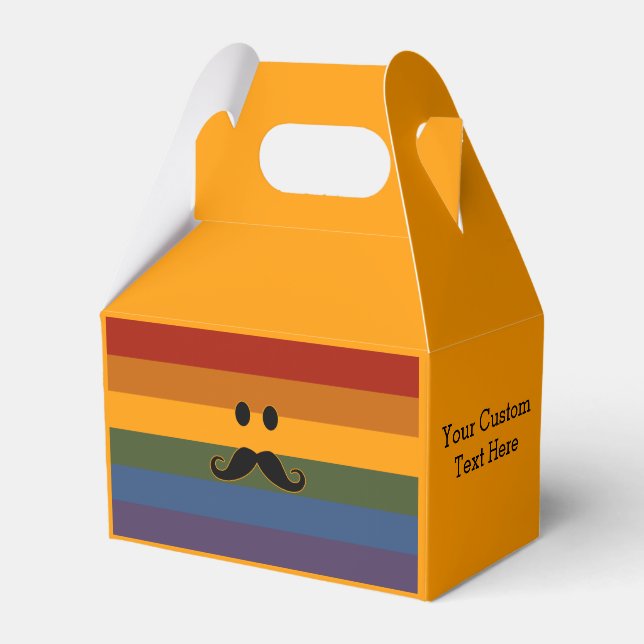 Mustache-Pridets anpassningsbar - förmånslådor Presentaskar (Framsidan Sidan)