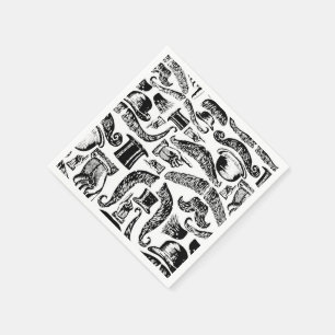 Mustache Print Napkins Pappersservett