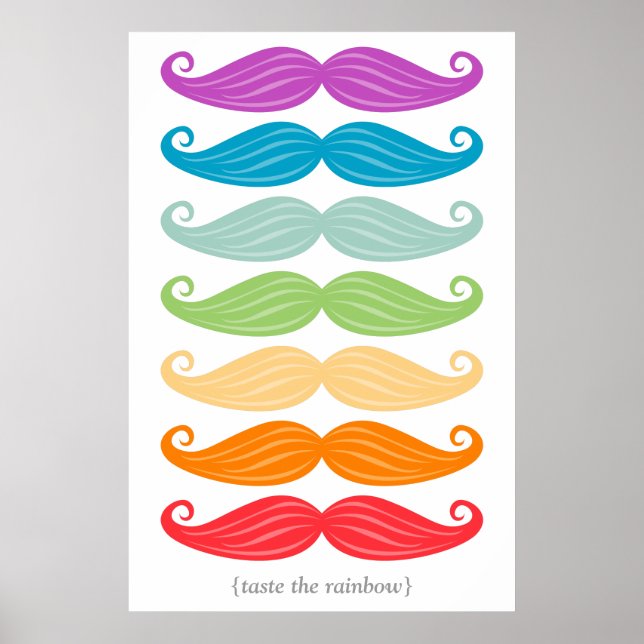Mustache Rainbow Poster (Framsidan)