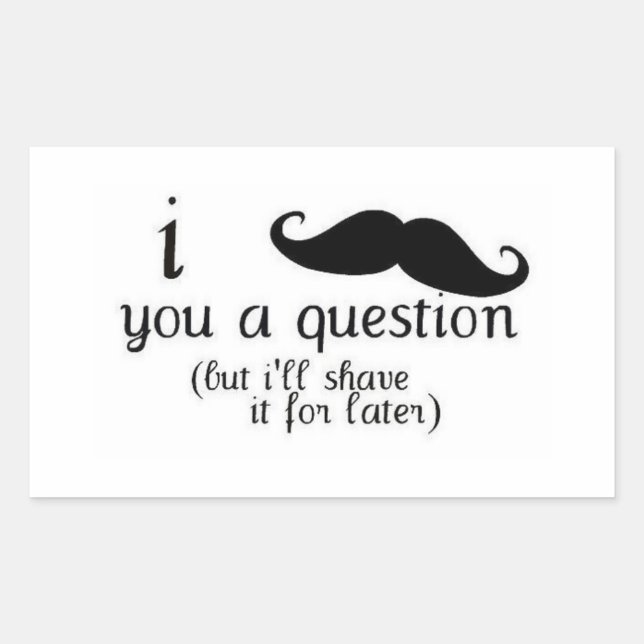 Mustache Rektangulärt Klistermärke (Framsida)