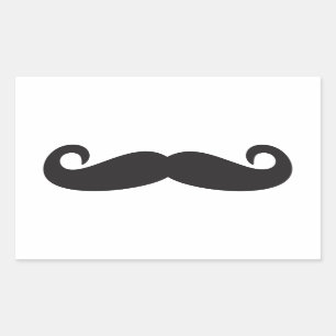 Mustache Rektangulärt Klistermärke