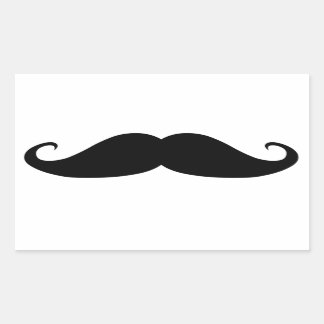 Mustache Rektangulärt Klistermärke