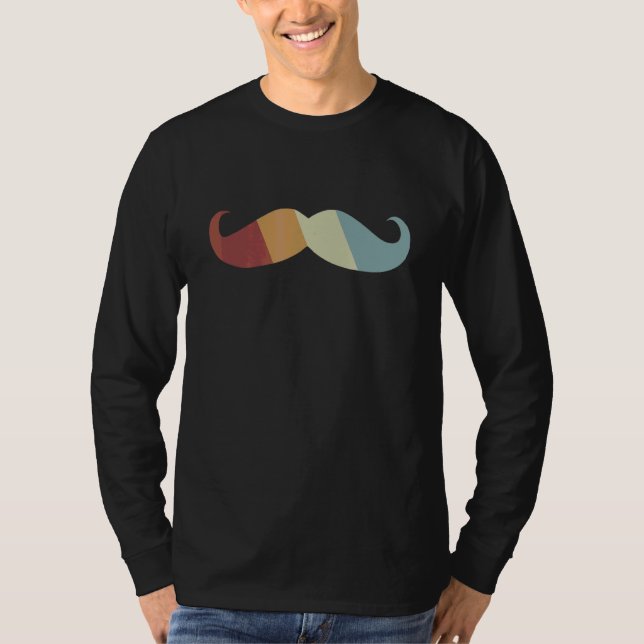 Mustache Retro Stil Vintage T Shirt (Framsida)