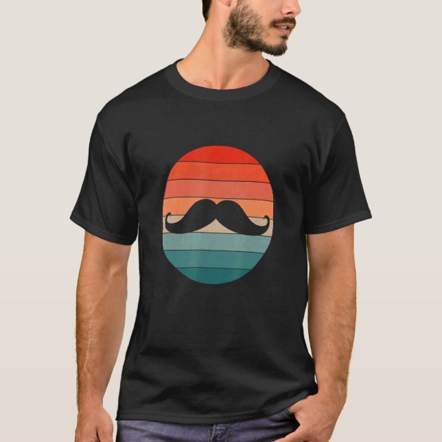 Mustache Retro Stil Vintage T Shirt (Framsida)