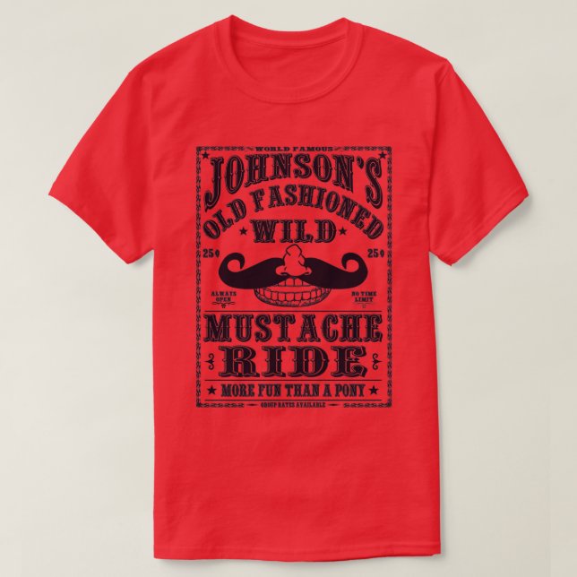 MUSTACHE RIDE T SHIRT (Design framsida)