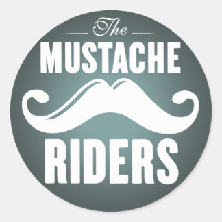 Mustache Riders Stickers - Rund 3 tum Runt Klistermärke
