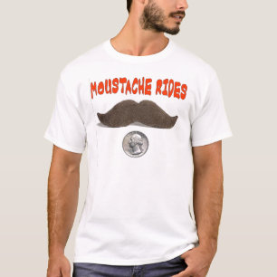 MUSTACHE RIDES 25 CENTER T-SHIRT