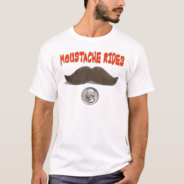 MUSTACHE RIDES 25 CENTER T-SHIRT (Framsida)