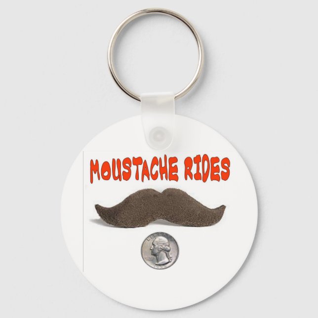 MUSTACHE RIDES 25 CENTS NYCKELRING (Framsida)