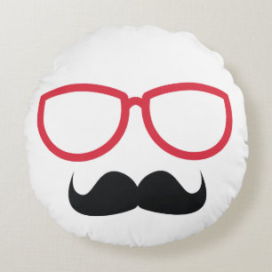 Mustache Rund Kudde