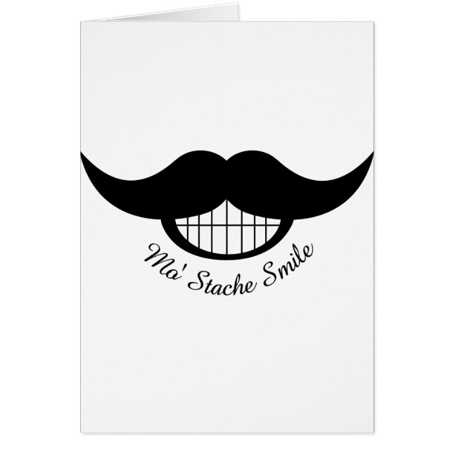 Mustache Smile Hälsningskort (Framsidan)