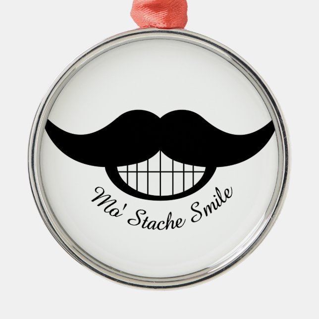 Mustache Smile Julgransprydnad Metall (Framsidan)