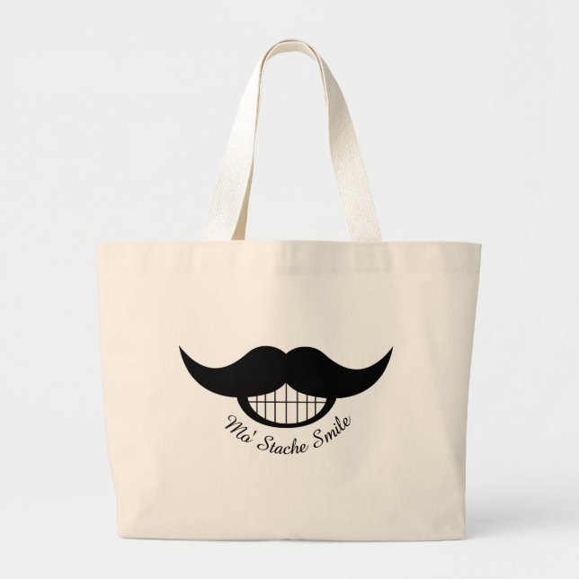 Mustache Smile Jumbo Tygkasse (Framsidan)