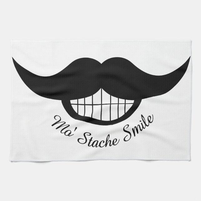 Mustache Smile Kökshandduk (Horisontell)