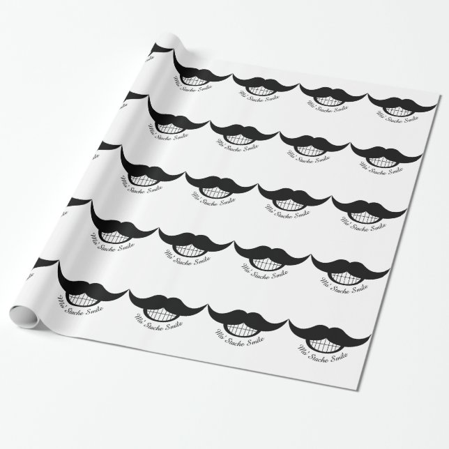 Mustache Smile Presentpapper (Utrullad)