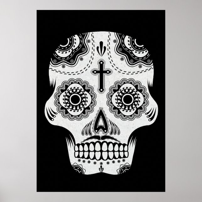 Mustache-sockerskalle Poster (Framsidan)