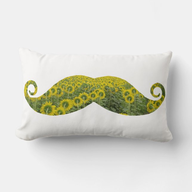 Mustache Solblommor Lumbar Pillow 33 cm x 53 cm Lumbarkudde (Framsida)
