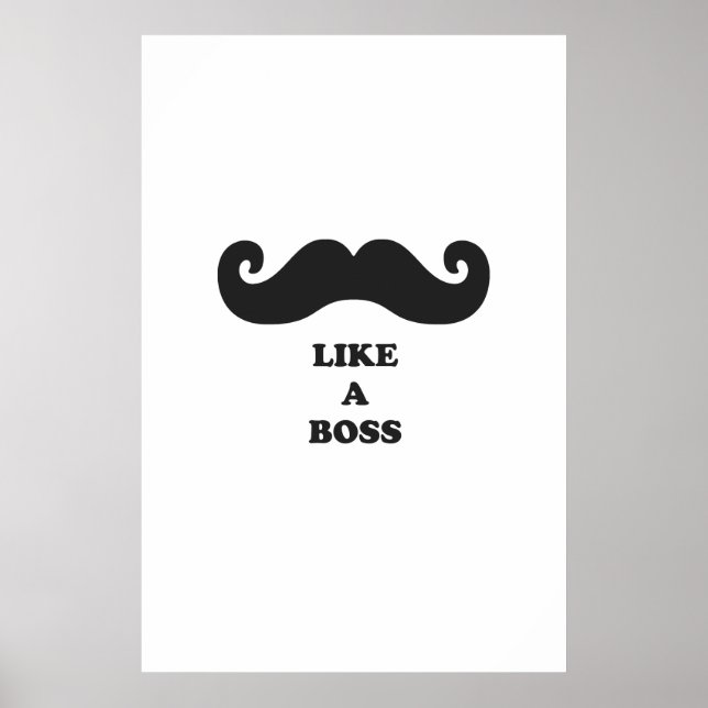 Mustache som chef poster (Framsidan)