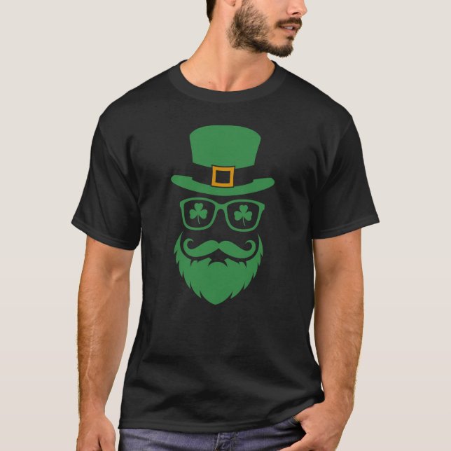 Mustache St. Patrick's Day T Shirt (Framsida)