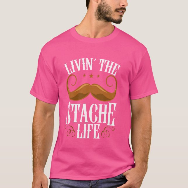 Mustache Stache Beard T Shirt (Framsida)