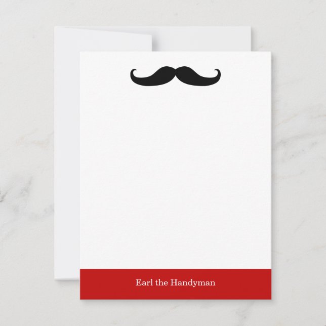 Mustache Stationery Anteckningskort (Framsida)