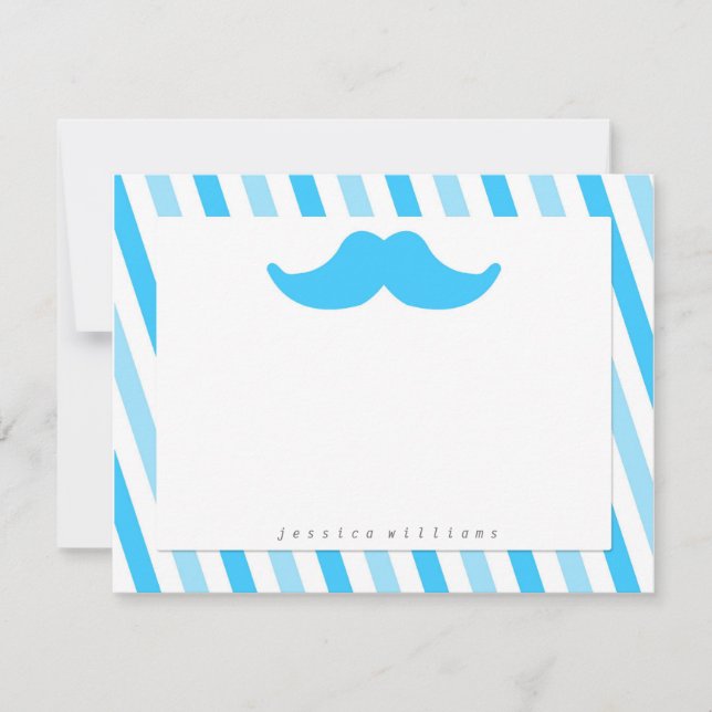 Mustache Stationery Anteckningskort (Framsida)