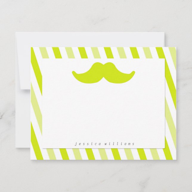 Mustache Stationery Anteckningskort (Framsida)