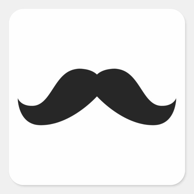 Mustache Sticker Fyrkantigt Klistermärke (Framsida)