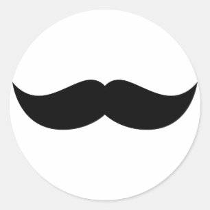 Mustache Sticker Runt Klistermärke