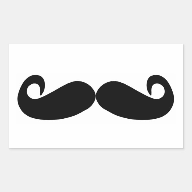 Mustache Stickers Rektangulärt Klistermärke (Framsida)