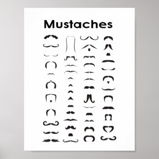 Mustache Stilar Chart Poster Lusnyj Gift