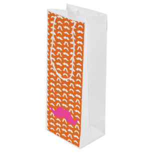 Mustache Stilar Mönster Preppy Orange Rosa Roligt