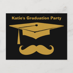 Mustache Studenten Inbjudan Vykort