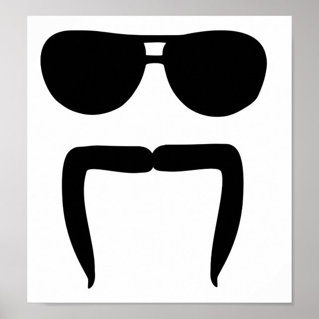 Mustache sunglass poster (Framsidan)