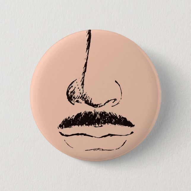 Mustache Surrealist Pinback Knapp (Framsida)