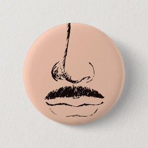 Mustache Surrealist Pinback Knapp