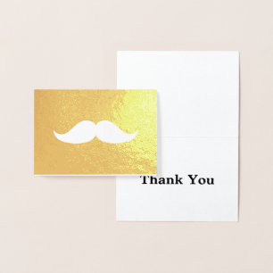 Mustache Tack Guld Folierat Kort