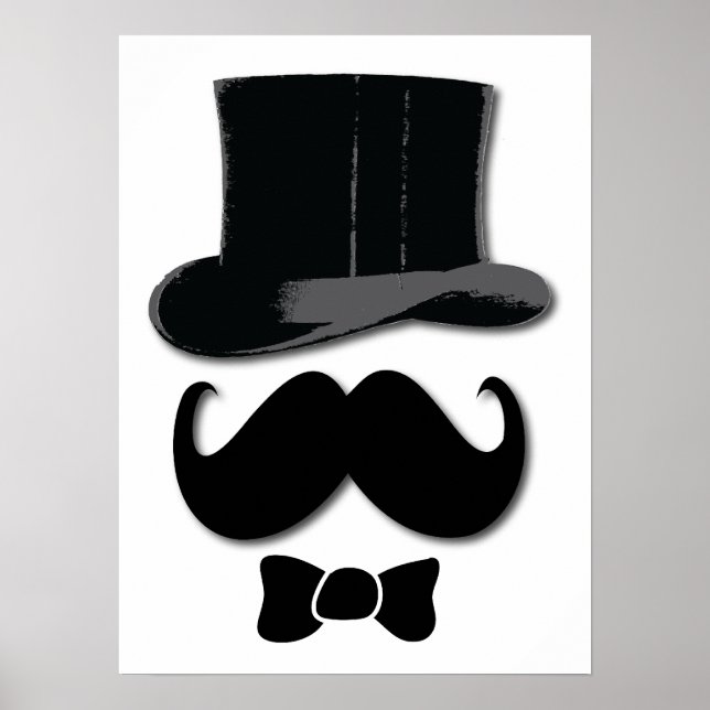 Mustache, top hat och poster (Framsidan)