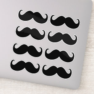 Mustache-uppsättning utskrifter klistermärken