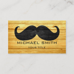 Mustache Vintage Wood #3 Visitkort