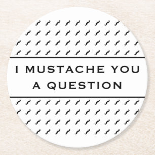 Mustache You A Query Mod Rand Underlägg Papper Rund