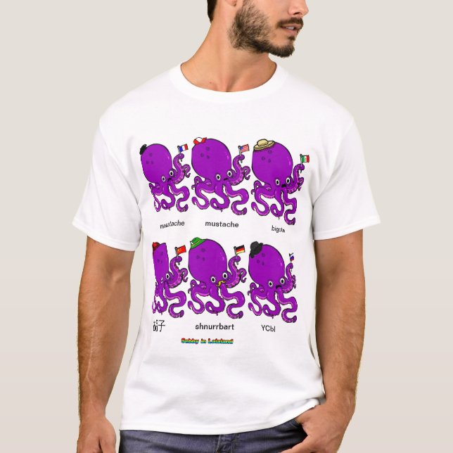 Mustached Octopi för medborgare T Shirt (Framsida)