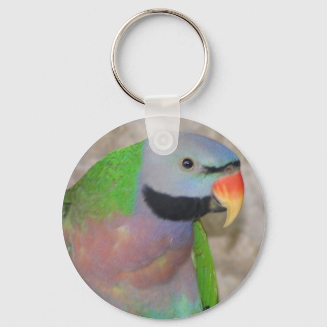 Mustached Parakeet Nyckelring (Framsida)