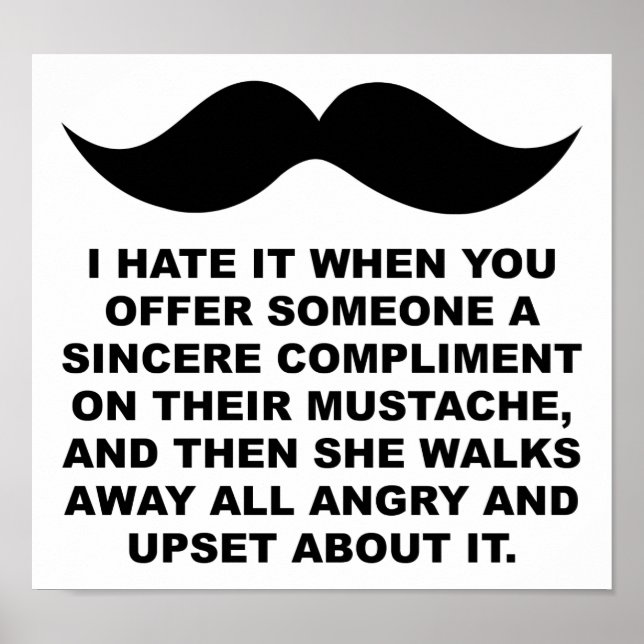 Mustached Woman Funny Poster (Framsidan)