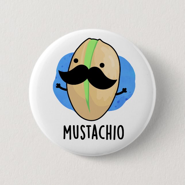 Mustachio Funny Pistachio Mustache Pun Knapp (Framsida)
