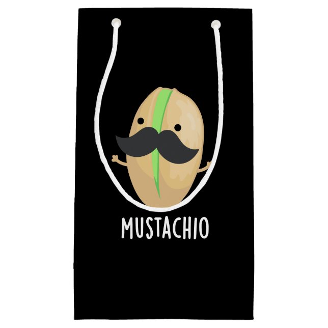 Mustachio Funny Pistachio Mustache Pun Mörk BG (Framsidan)