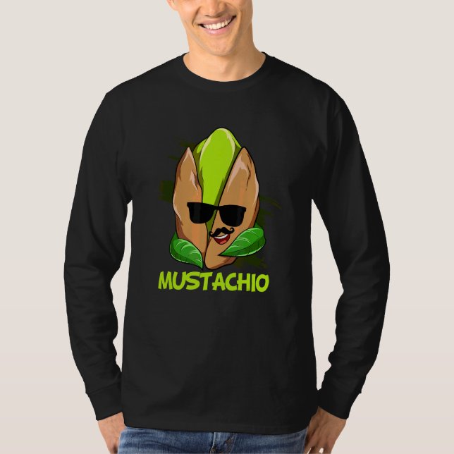 Mustachio Pistachio Mustache Nöt Pistachios T Shirt (Framsida)