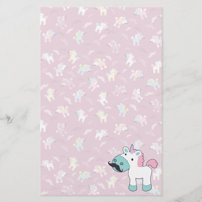 Mustachio Unicornio Brevpapper (Framsida)